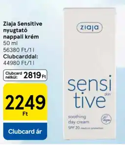 Tesco Ziaja Sensitive nyugtató nappali krém ajánlat