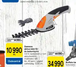 Tesco Daewoo akkus kézi fű- és bokornyíró ajánlat
