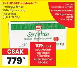 Spar S-BUDGET szalvéta ajánlat