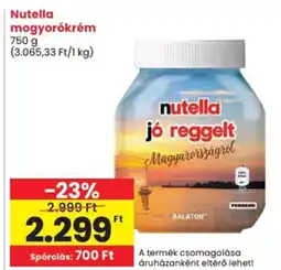 Spar Nutella mogyorókrém ajánlat