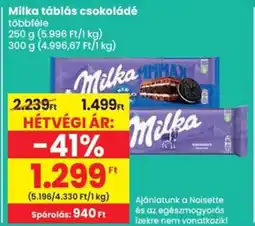 Spar Milka táblás csokoládé ajánlat