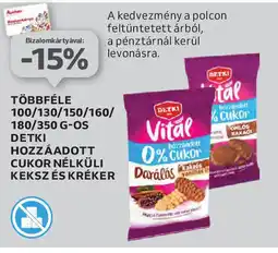 Auchan Többféle 100-350 g-os detki hozzáadott cukor nélküli keksz és kreker ajánlat
