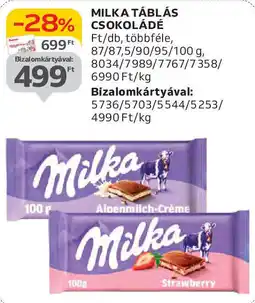 Auchan Milka táblás csokoládé ajánlat