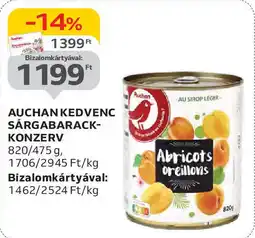 Auchan Auchan kedvenc sárgabarack- konzerv ajánlat