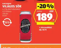 ALDI Karlskrone Világos Sör ajánlat