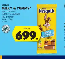 ALDI Nesquik Milky OSTYASZELET* tejcsokoládéval mártott, tejes krémmel töltött Yummy ajánlat