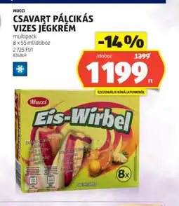 ALDI Mucci Csavart Pálcikás Vizes Jégkrém ajánlat