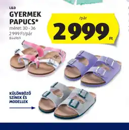ALDI L&D Gyermek Papucs ajánlat