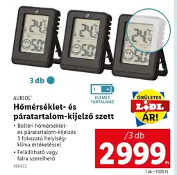 Lidl AURIOL® Hőmérséklet- és páratartalom-kijelző szett ajánlat