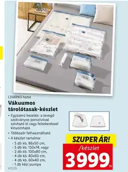 Lidl LIVARNO home Vákuumos tárolótasak-készlet ajánlat