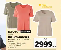 Lidl esmaraⓇ Női lenvászon póló ajánlat