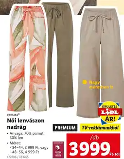 Lidl esmara® Női lenvászon nadrág ajánlat
