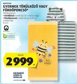 ALDI GYERMEK TÖRÜLKÖZŐ VAGY FÜRDŐPONCSÓ ajánlat