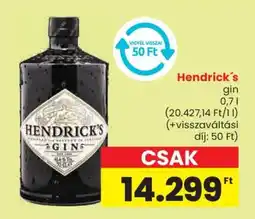 Spar Hendrick's Gin ajánlat
