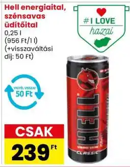 Spar Market Hell energiaital, szénsavas üdítőital ajánlat