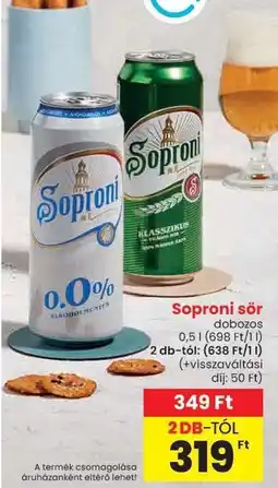 Spar Soproni sör ajánlat