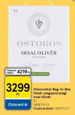 Tesco Ostorosbor Bag-In-Box Felső Magyarországi Irsai Olivér ajánlat