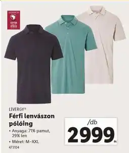 Lidl LIVERGY Férfi lenvászon pólóing ajánlat