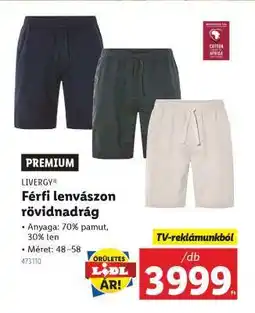 Lidl LIVERGY Férfi lenvászon rövidnadrág ajánlat