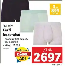 Lidl LIVERGY Férfi boxeralsó ajánlat
