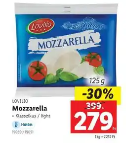 Lidl LOVILIO Mozzarella ajánlat