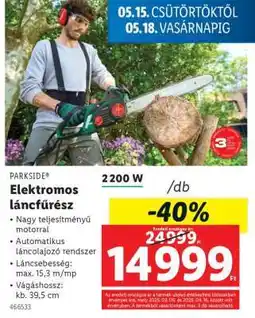 Lidl PARKSIDE Elektromos láncfűrész ajánlat
