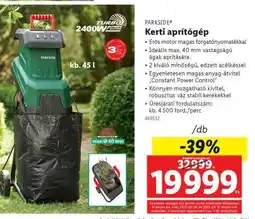 Lidl PARKSIDE Kerti aprítógép ajánlat