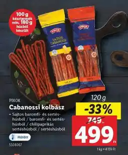 Lidl PIKOK Cabanossi kolbász ajánlat