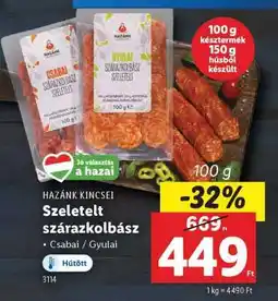 Lidl HAZÁNK KINCSEI Szeletelt szárazkolbász ajánlat