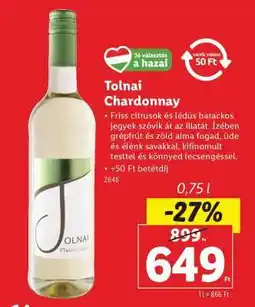 Lidl TOLNAI Chardonnay ajánlat