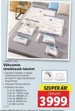 Lidl LIVARNO HOME Vákuumos tárolótasak-készlet ajánlat