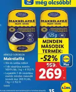 Lidl ARNOLD SORENSEN Makrélafilé ajánlat