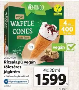 Lidl Vemondo Rizsalapú vegán tölcséres jégkrém ajánlat