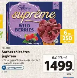 Lidl Gelatelli Sorbet tölcséres jégkrém ajánlat