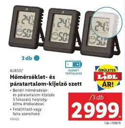 Lidl AURIOL Hőmérséklet- és páratartalom-kijelző szett ajánlat