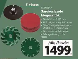 Lidl PARKSIDE Sarokcsiszoló kiegészítők ajánlat