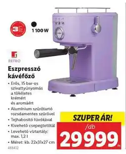 Lidl Eszpresszó kávéfőző ajánlat