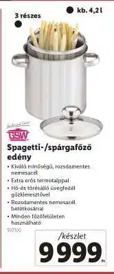 Lidl Spagetti-/spárgafőző edény ajánlat