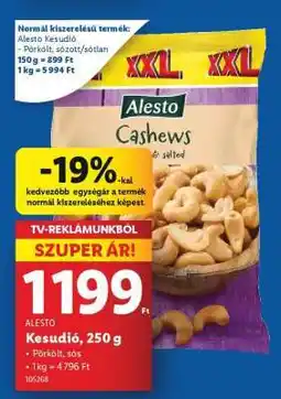 Lidl Alesto Kesudió, 250 g ajánlat