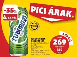PENNY Tuborg Green dobozos sör ajánlat