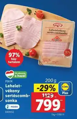 Lidl PIKOK Lehelet-vékony sertéscombonka ajánlat