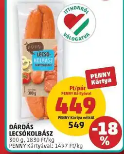 PENNY Dárdás Lecsókolbász ajánlat