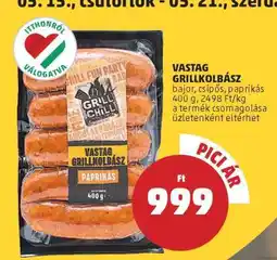PENNY Vastag Grillkolbász ajánlat