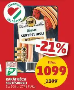PENNY KARÁT BÉCSI SERTÉSVIRSLI ajánlat