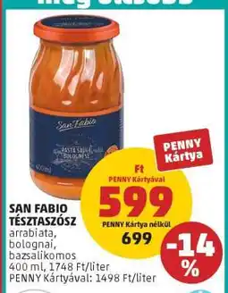PENNY San Fabio Tésztaszósz ajánlat