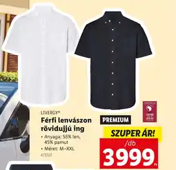 Lidl LIVERGYⓇ Férfi lenvászon rövidujjú ing ajánlat