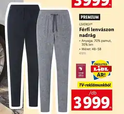Lidl LIVERGYⓇ Férfi lenvászon nadrág ajánlat