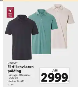Lidl LIVERGYⓇ Férfi lenvászon pólóing ajánlat