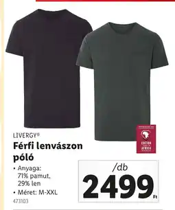 Lidl LIVERGY® Férfi lenvászon póló ajánlat