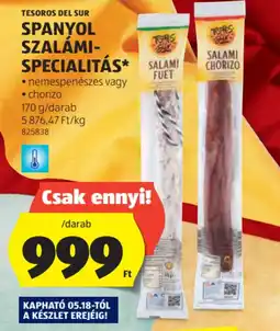 ALDI Tesoros Del Sur Spanyol Szalámi Specialitás ajánlat